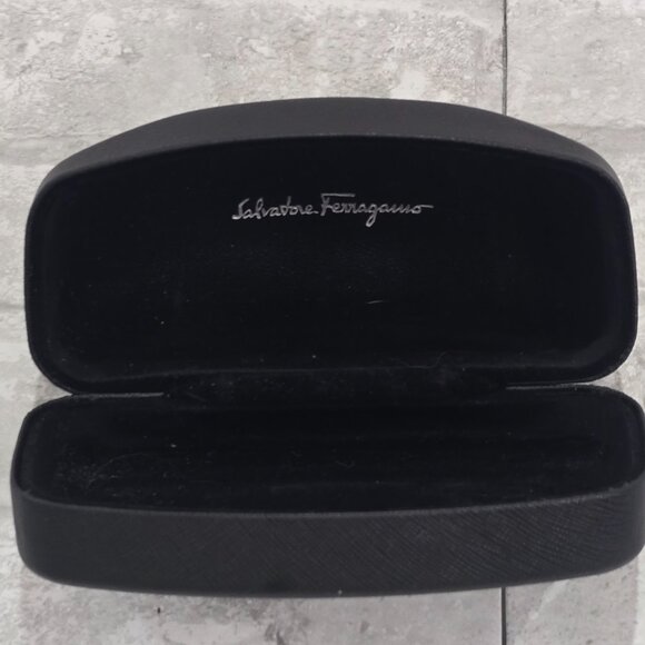 Salvatore Ferragamo Sunglasses Eyeglass Clamshell Case Hard Case Black Fliptop - Picture 5 of 6